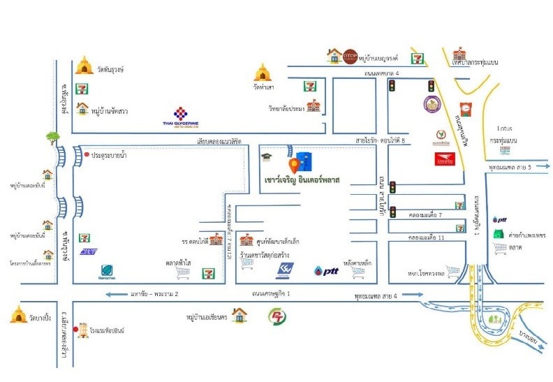 Photo map - โรงงานผลิตเม็ดพลาสติกรีไซเคิล - เชาว์เจริญ อินเตอร์ พลาส